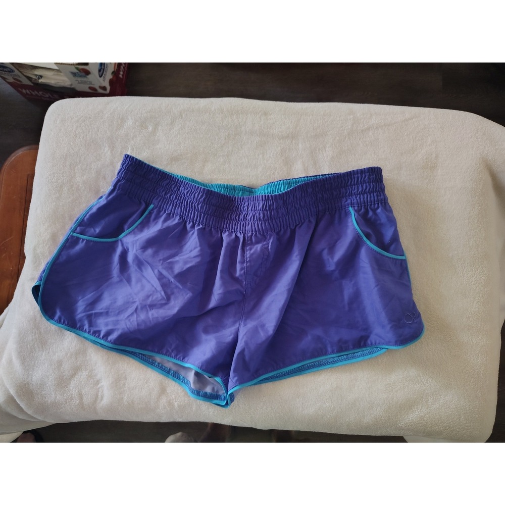 OP Ocean Pacific Purple Board‎ Shorts Turquoise Trim Womens